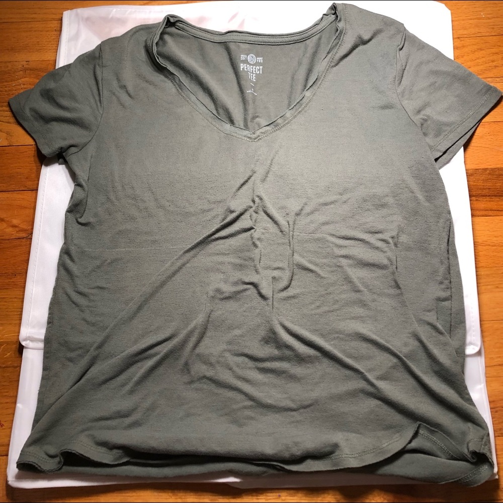 “Perfect Tee” olive green t-shirt from target.
